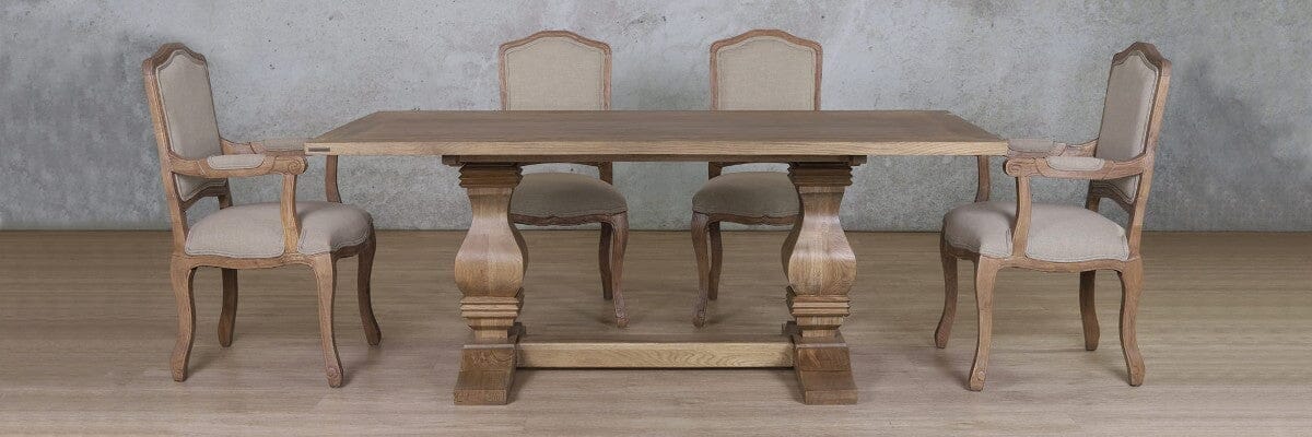 Belmont Wood Top & Duke 6 Seater Dining Set Dining room set Leather Gallery 