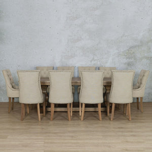 Belmont Fluted Wood & Duchess 10 Seater Dining Set Dining room set Leather Gallery 
