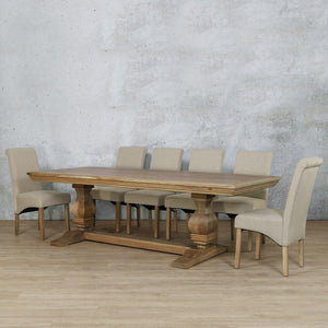 Belmont Fluted Wood Top & Windsor 10 Seater Dining Set Dining room set Leather Gallery 