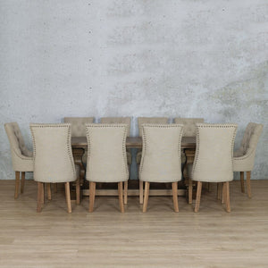 Belmont Wood Top & Duchess 10 Seater Dining Set Dining room set Leather Gallery 