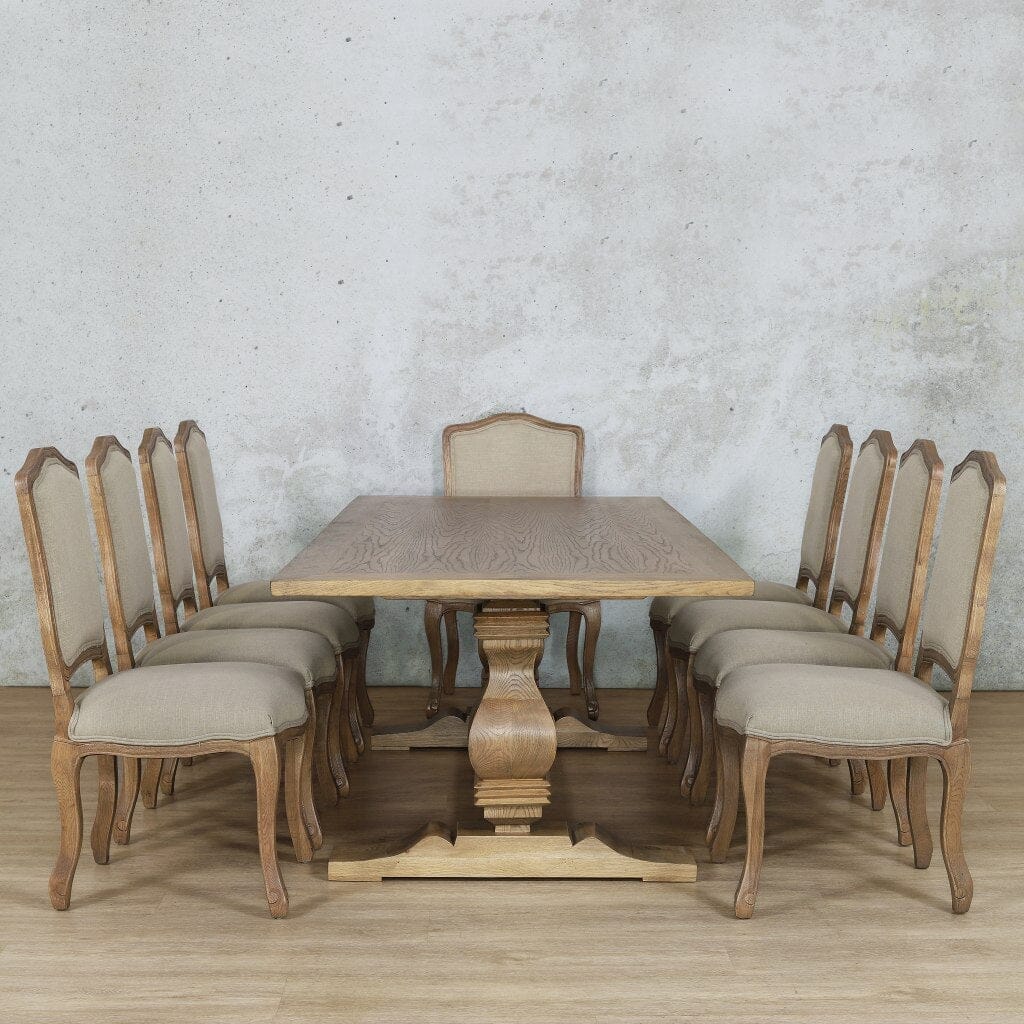 Belmont Wood Top & Duke 10 Seater Dining Set Dining room set Leather Gallery 