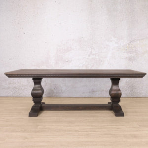 Belmont Fluted Wood Dining Table - 2.4M / 8 or 10 Seater - Available on Special Order Plan Only Dining Table Leather Gallery Antique Chocolate 