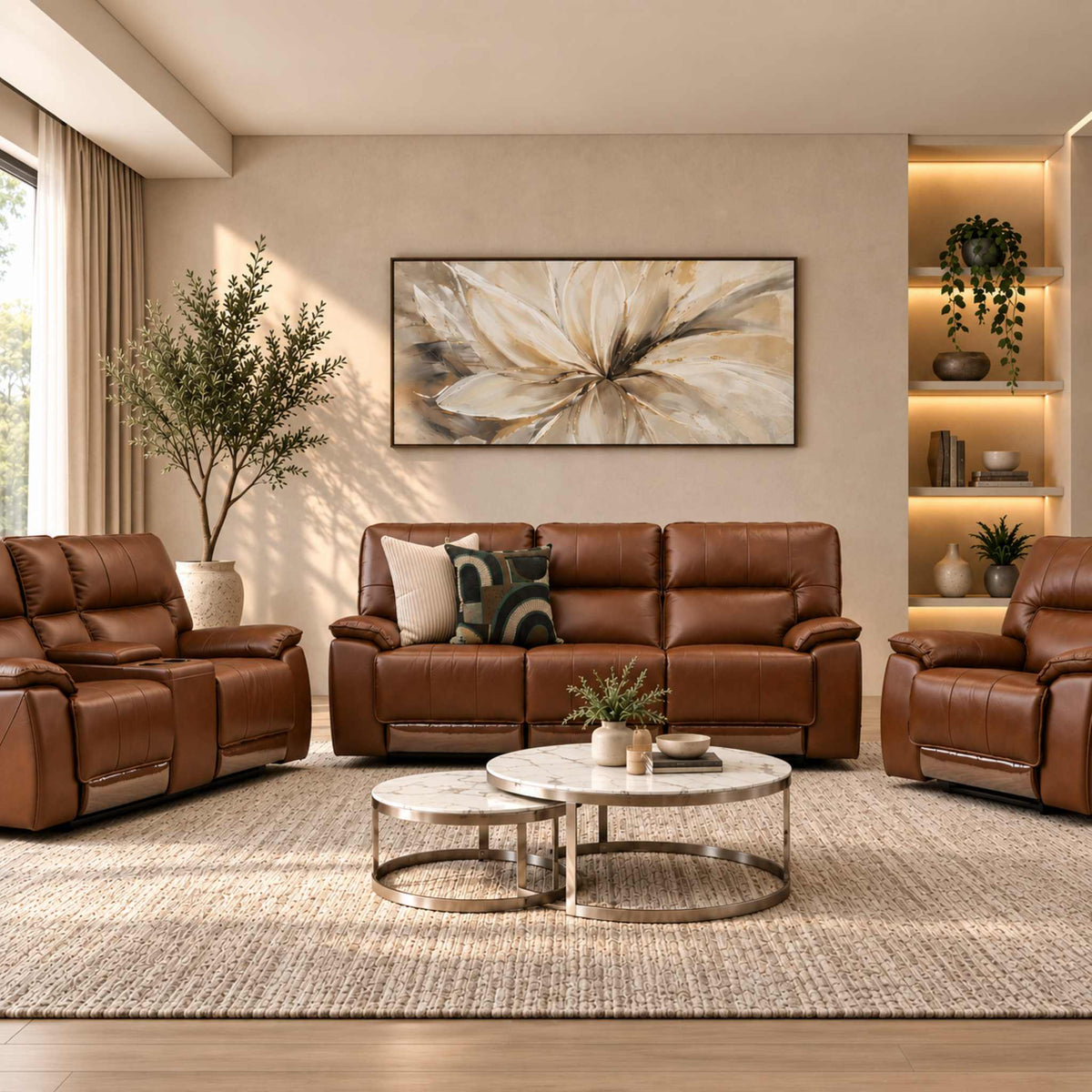 Recliner lounge suite, home theatre recliners, leather recliner, recliner couches, recliner couches for sale, Imperial Royal Walnut