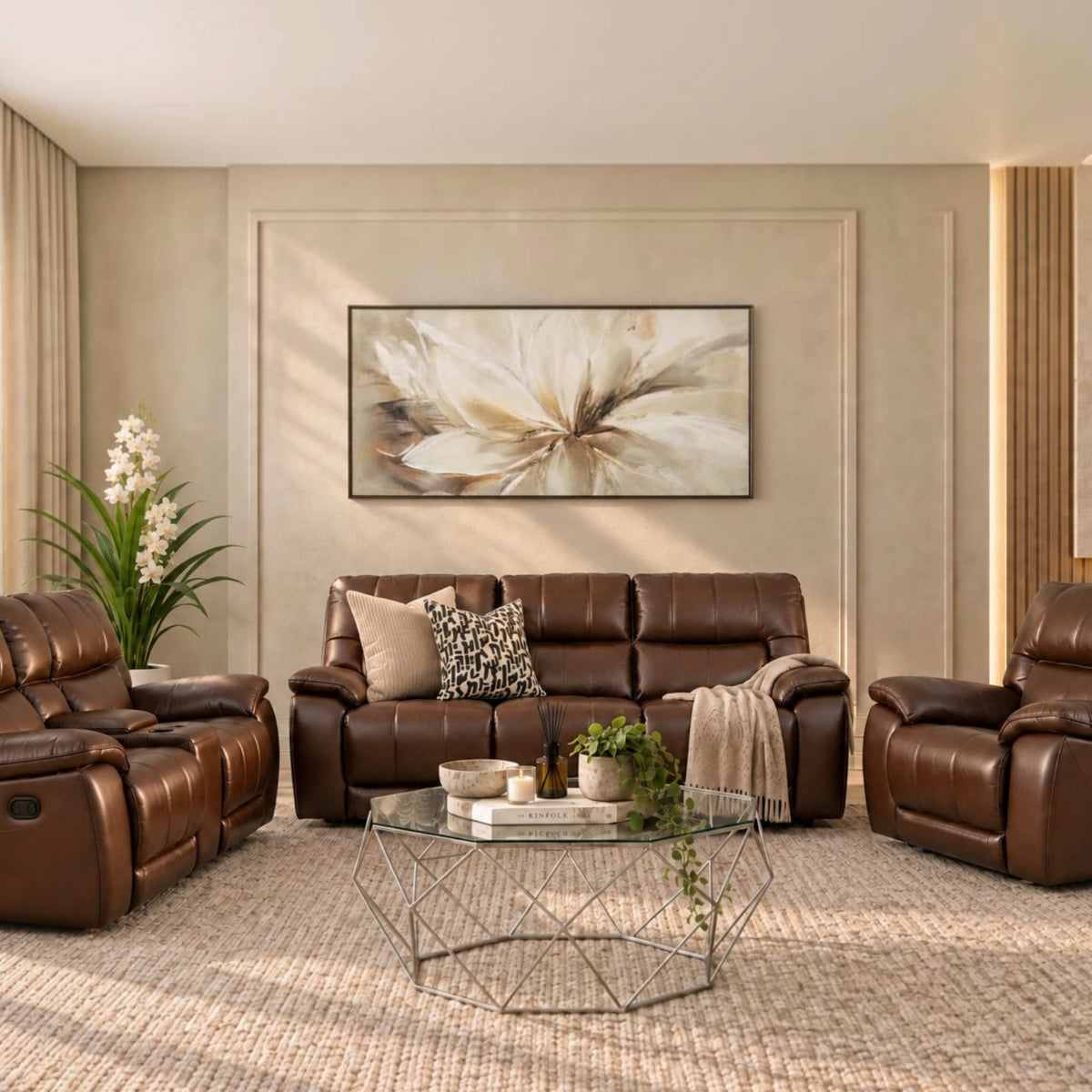 leather recliner lounge suite, recliners, recliner couches, brown leather couch, recliner settees for sale, Choc