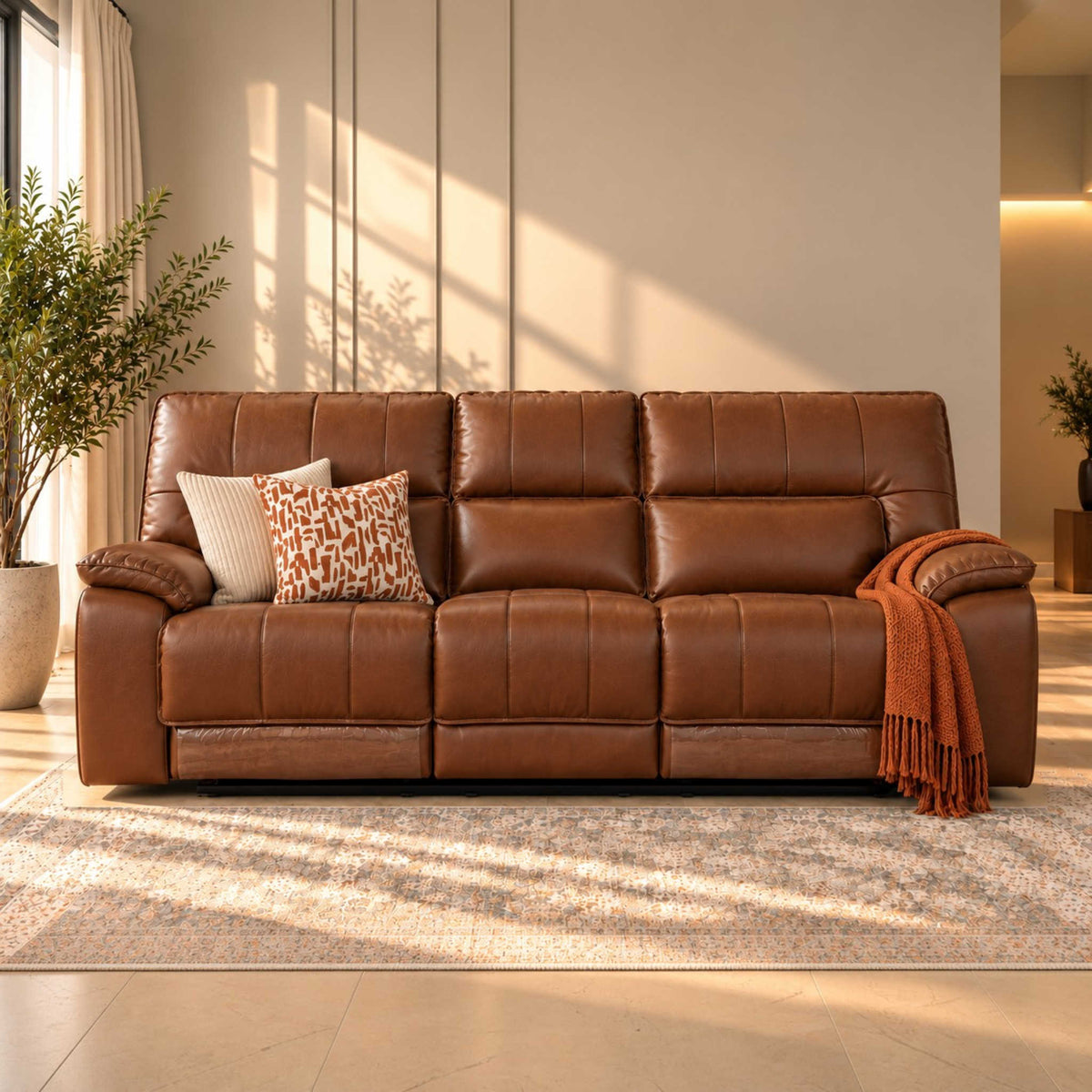 Bentley Leather Recliner 3 Seater Leather Recliner Leather Gallery -  Imperial Royal Walnut