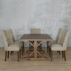 Berkeley Wood Top & Duchess 6 Seater Dining Set Dining room set Leather Gallery 