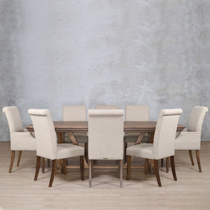 Berkeley Fluted Wood Top & Baron 8 Seater Dining Set Dining room set Leather Gallery 