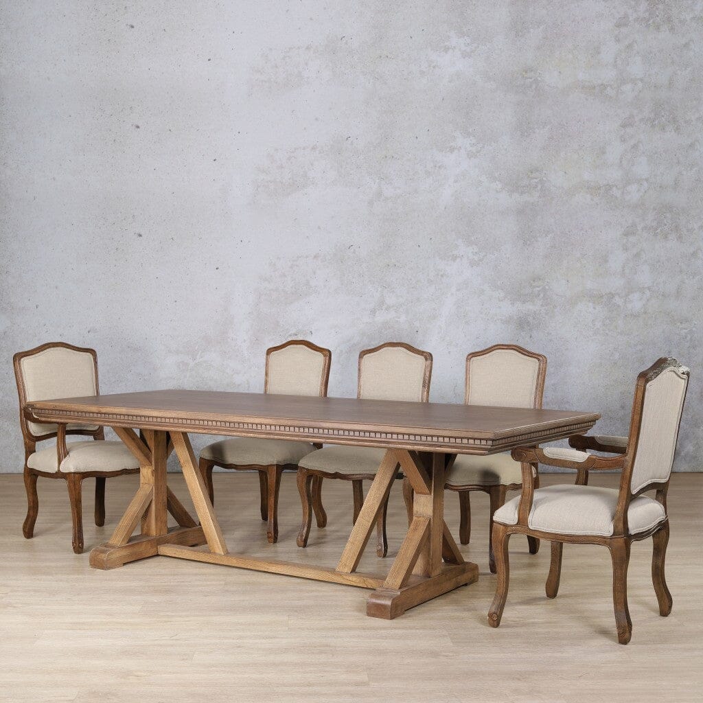 Berkeley Fluted Wood Top & Duke 8 Seater Dining Set Dining room set Leather Gallery 