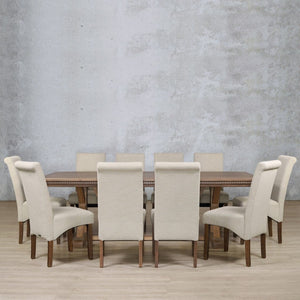 Berkeley Fluted Wood Top & Windsor 10 Seater Dining Set Dining room set Leather Gallery 