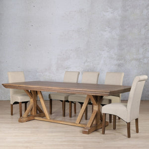 Berkeley Fluted Wood Top & Windsor 8 Seater Dining Set Dining room set Leather Gallery 