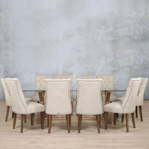 Berkeley Glass Top & Duchess 10 Seater Dining Set Dining room set Leather Gallery 