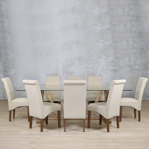 Berkeley Glass Top & Windsor 8 Seater Dining Set Dining room set Leather Gallery 