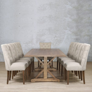 Berkeley Wood Top & Duchess 10 Seater Dining Set Dining room set Leather Gallery 