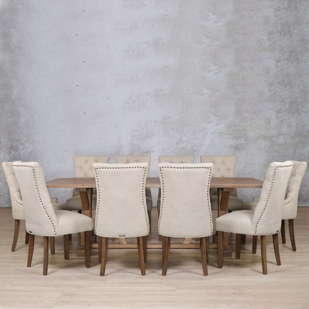 Berkeley Wood Top & Duchess 10 Seater Dining Set Dining room set Leather Gallery 