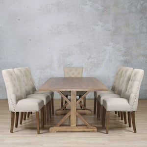 Berkeley Wood Top & Duchess 8 Seater Dining Set Dining room set Leather Gallery 