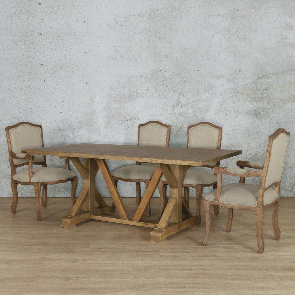 Berkeley Wood Top & Duke 6 Seater Dining Set Dining room set Leather Gallery 