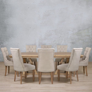 Berkeley Fluted Wood Top & Duchess 8 Seater Dining Set Dining room set Leather Gallery 
