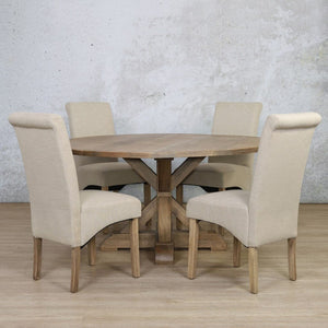 Berkeley Round 1200 4 Seater & Windsor Dining Set Dining Table Leather Gallery Antique Natural Oak 1200 Diameter 
