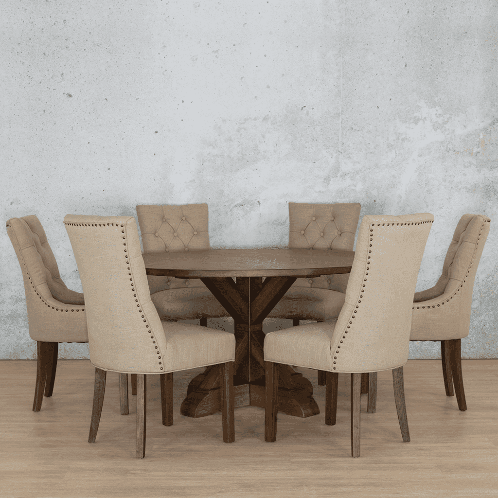 Berkeley Round 1500 6 Seater & Duchess Dining Set Dining Table Leather Gallery 