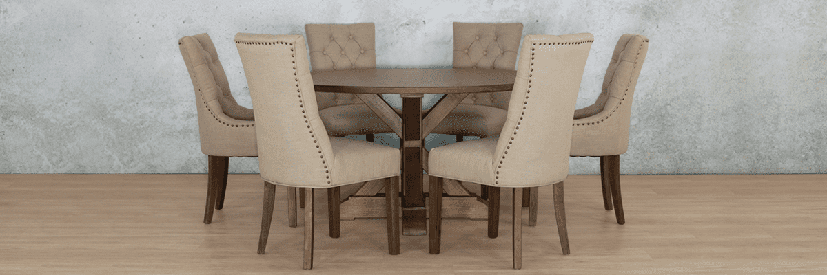 Berkeley Round 1500 6 Seater & Duchess Dining Set Dining Table Leather Gallery 