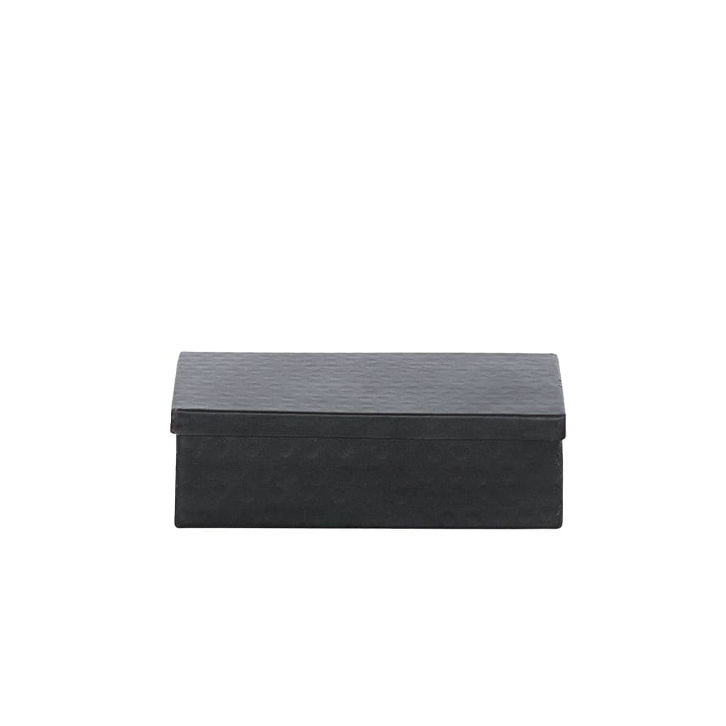 Black Thea Hammered Box - Medium File Box Leather Gallery 