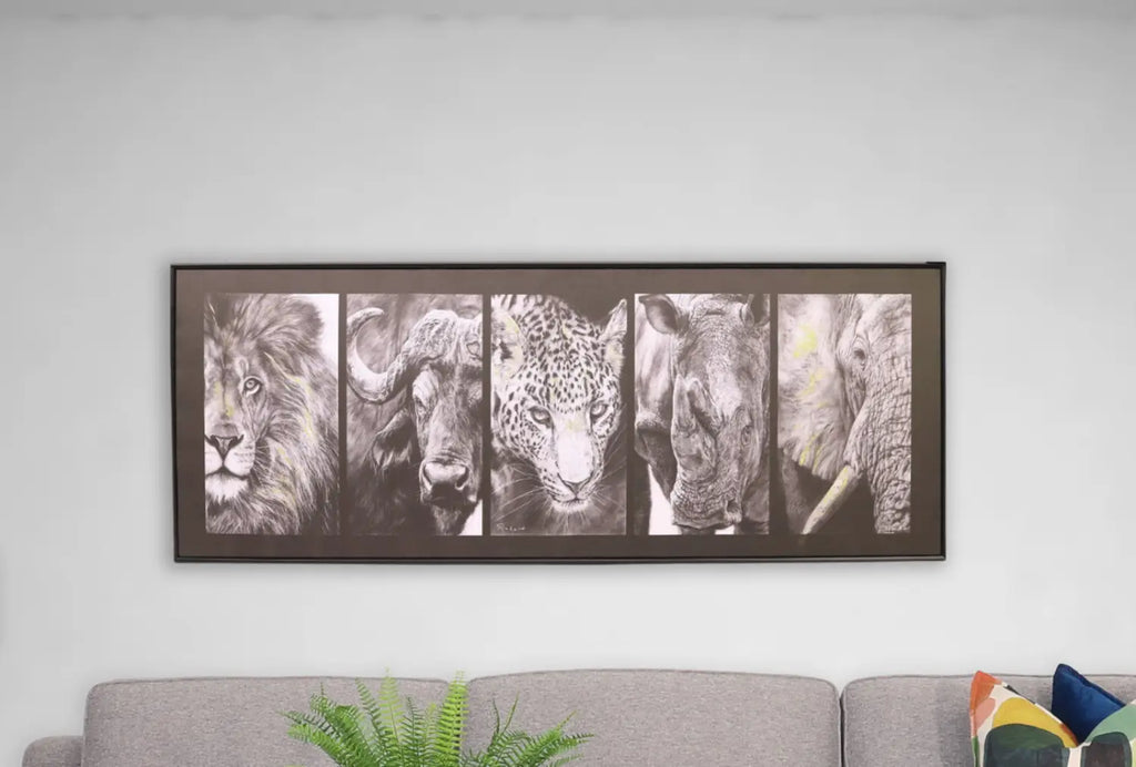 Bring a touch of nature into your home with the Big Five Canvas Artwork!