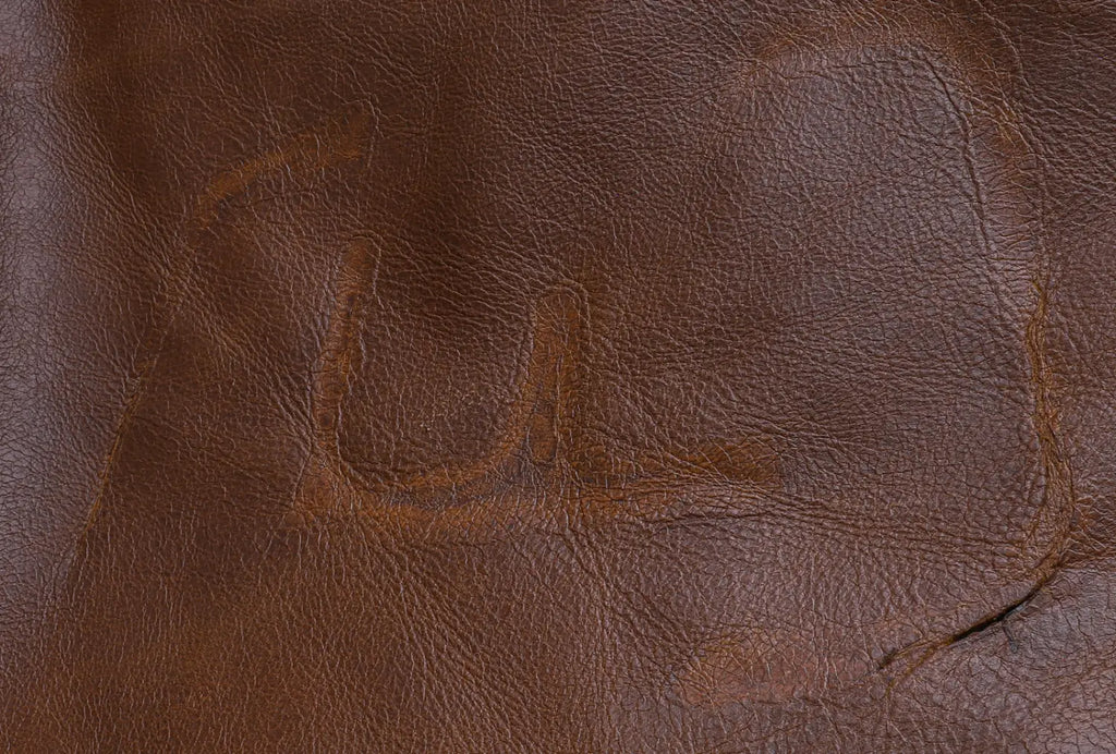 Premium leather showcasing subtle brand marks that showcase its authenticity.