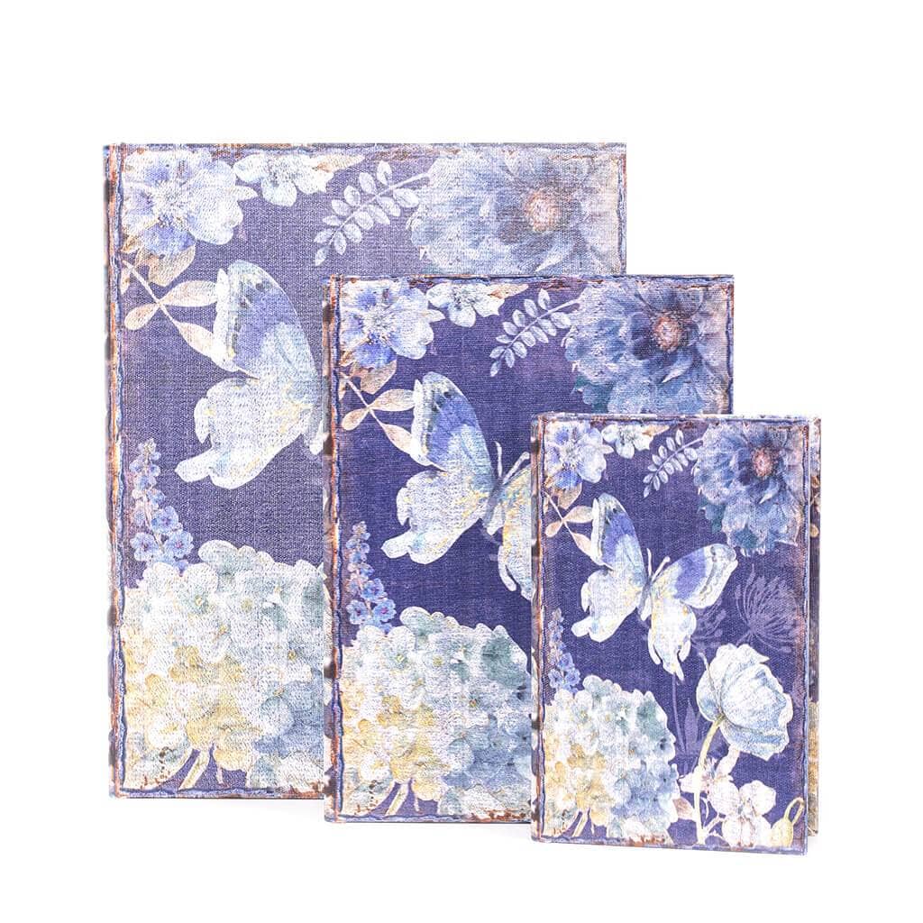 Blue Butterfly File Box Set Of 3 File Box Leather Gallery 