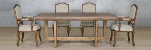 Bolton Fluted Wood Top & Duke 6 Seater Dining Set Dining room set Leather Gallery 