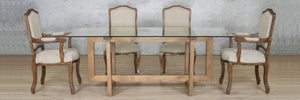 Bolton Glass Top & Duke 6 Seater Dining Set Dining room set Leather Gallery 