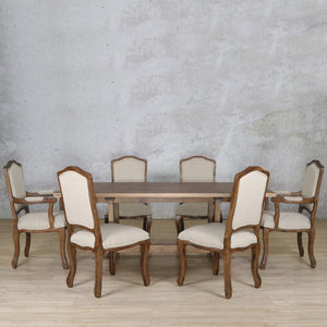 Bolton Wood Top & Duke 6 Seater Dining Set Dining room set Leather Gallery 
