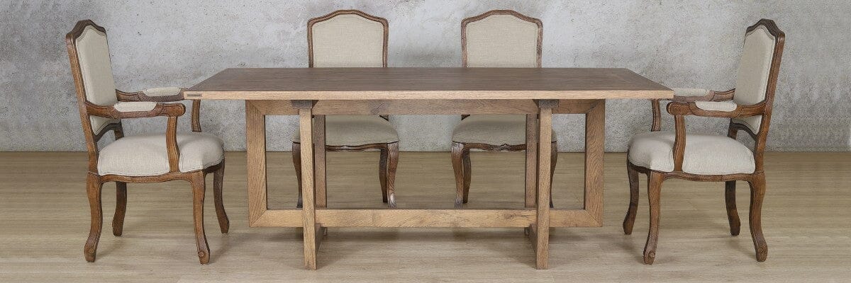 Bolton Wood Top & Duke 6 Seater Dining Set Dining room set Leather Gallery 