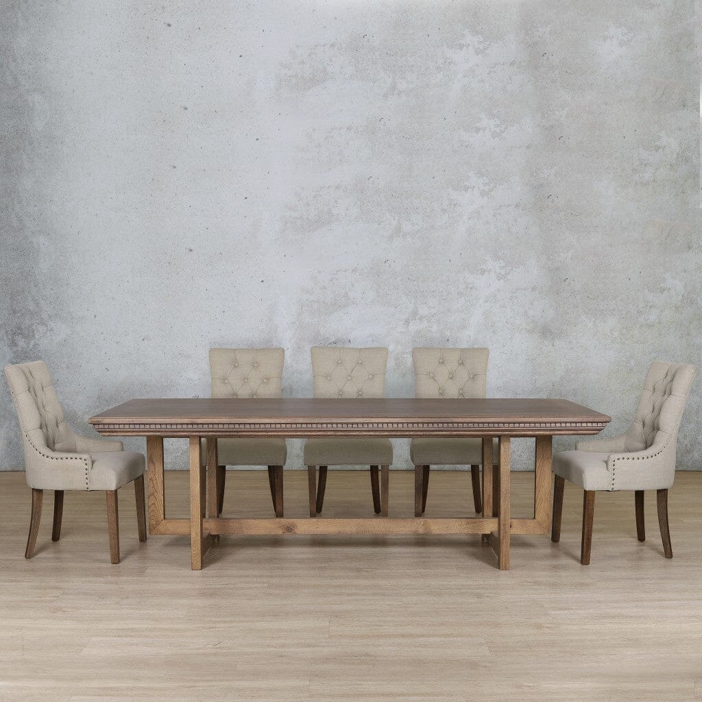 Bolton Fluted Wood Top & Duchess 8 Seater Dining Set Dining room set Leather Gallery 