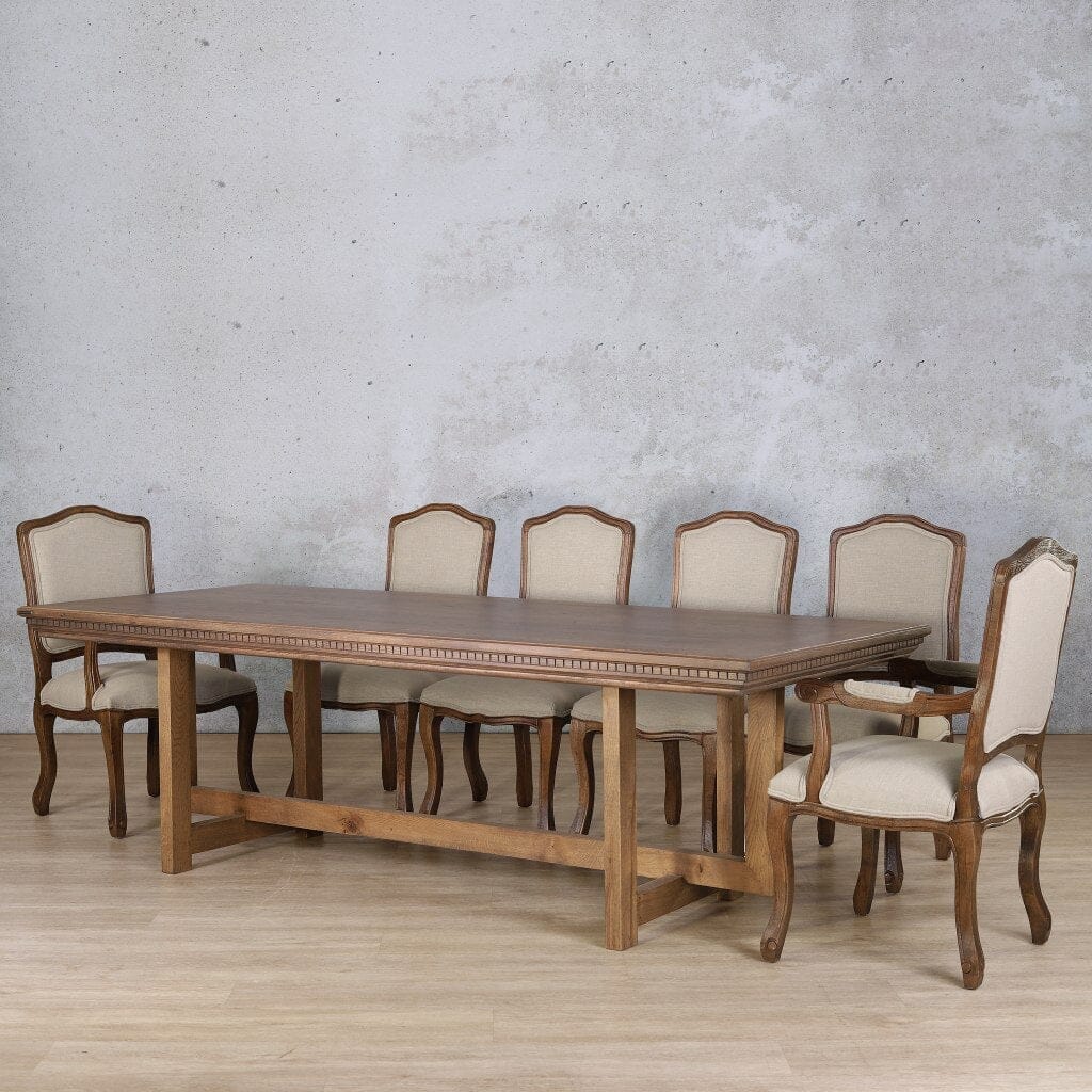 Bolton Fluted Wood Top & Duke 10 Seater Dining Set Dining room set Leather Gallery 