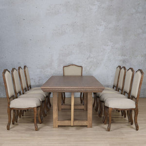 Bolton Fluted Wood Top & Duke 10 Seater Dining Set Dining room set Leather Gallery 