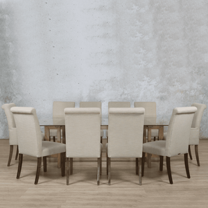 Bolton Glass Top & Baron 10 Seater Dining Set Dining room set Leather Gallery 