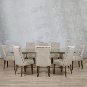 Bolton Glass Top & Duchess 8 Seater Dining Set Dining room set Leather Gallery 