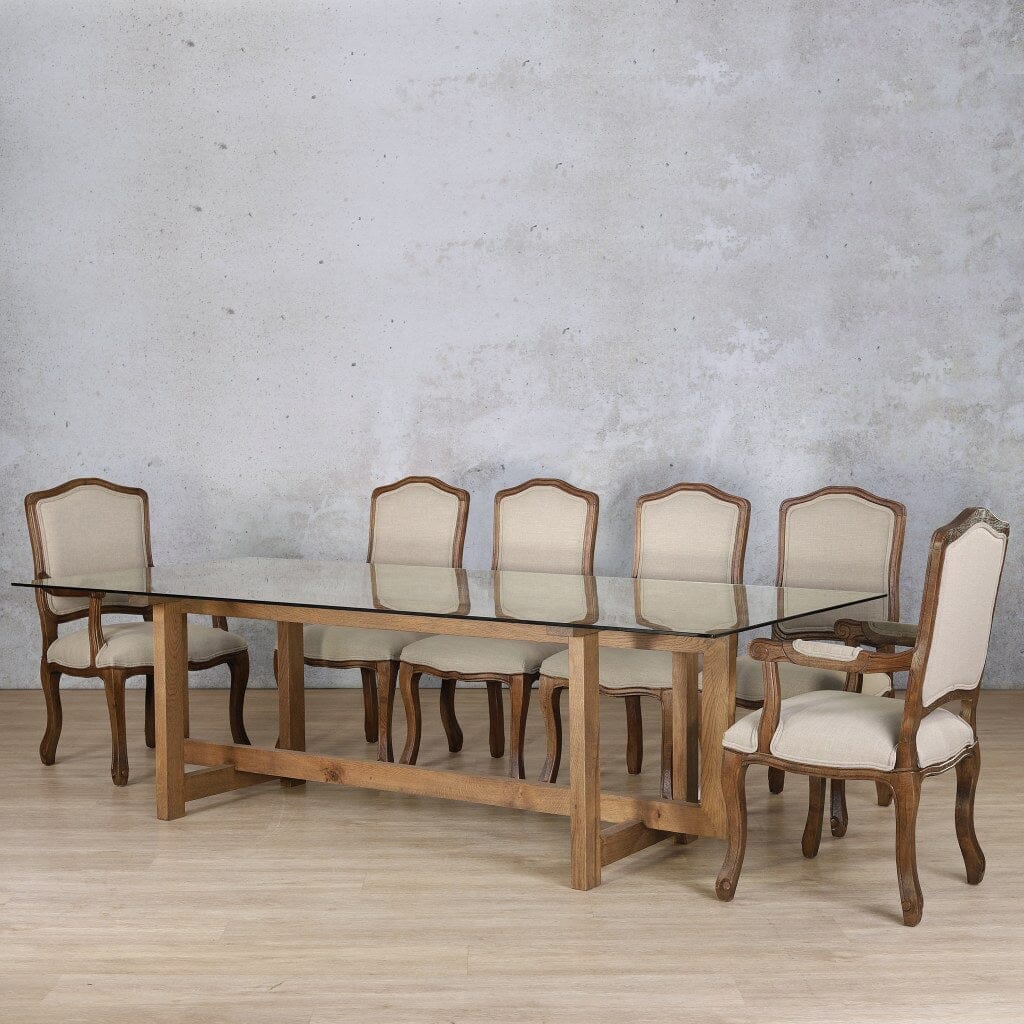 Bolton Glass Top & Duke 10 Seater Dining Set Dining room set Leather Gallery 