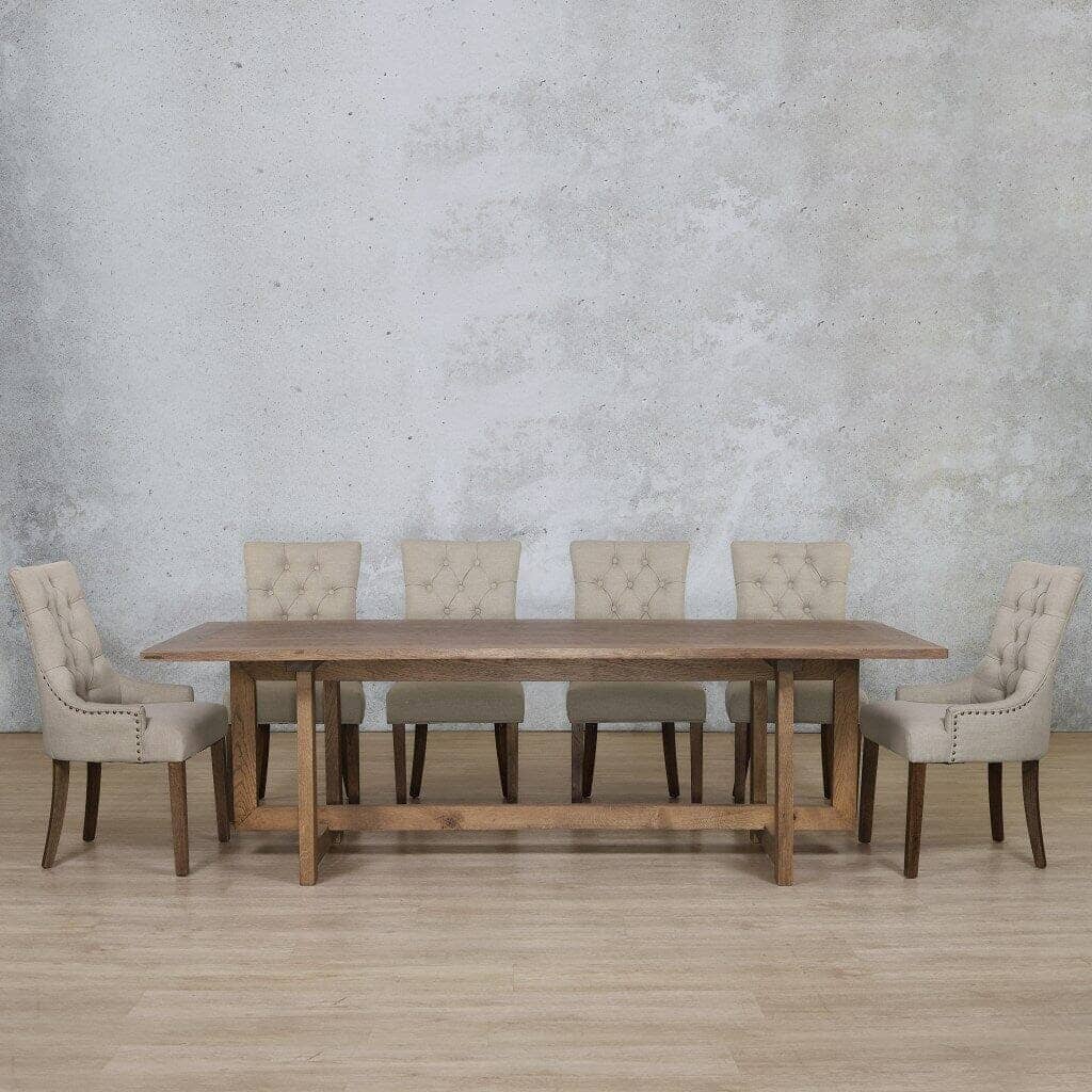 Bolton Wood Top & Duchess 10 Seater Dining Set Dining room set Leather Gallery 
