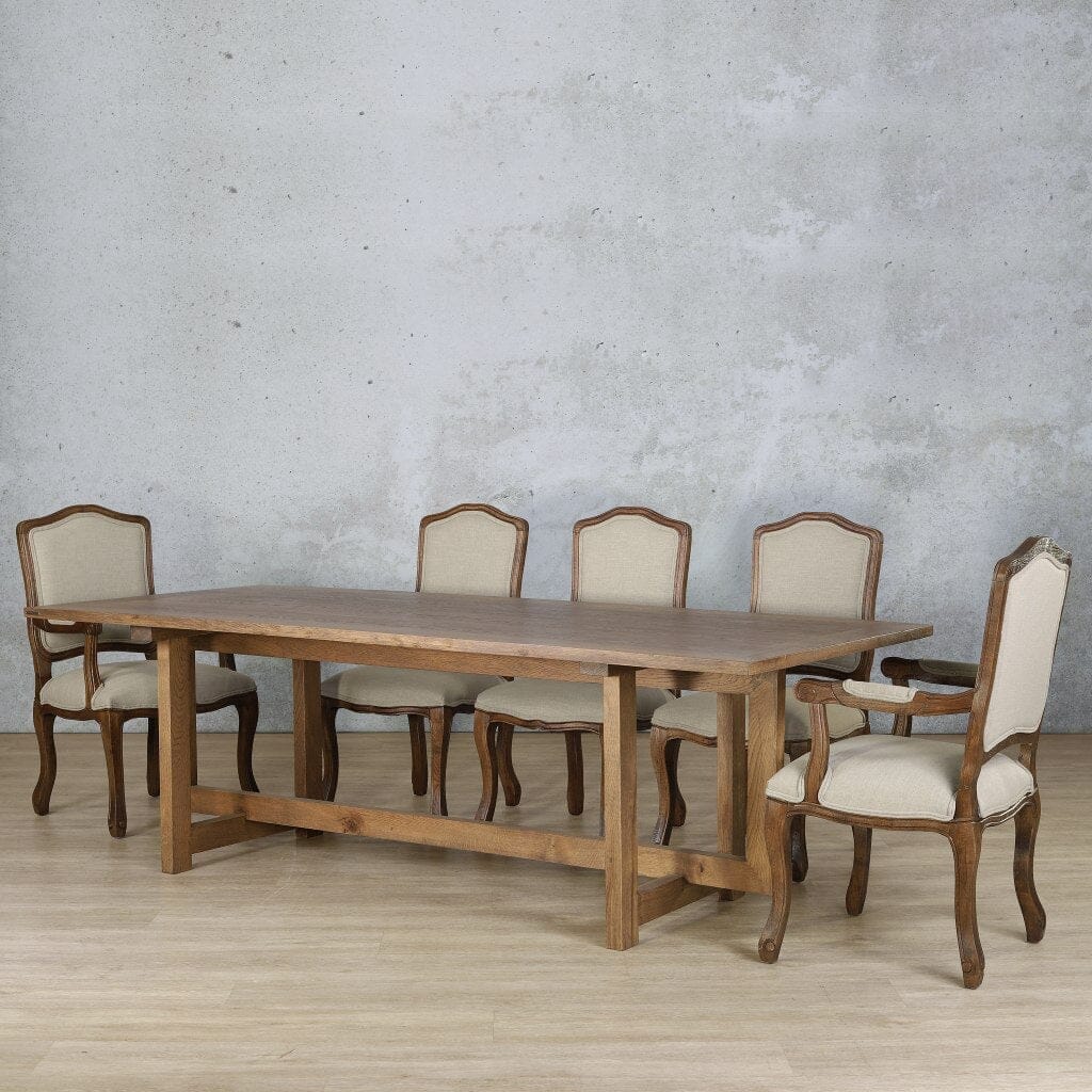 Bolton Wood Top & Duke 8 Seater Dining Set Dining room set Leather Gallery 