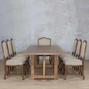 Bolton Wood Top & Duke 8 Seater Dining Set Dining room set Leather Gallery 