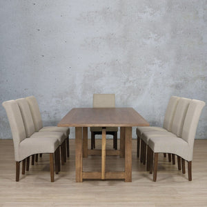 Bolton Wood Top & Windsor 8 Seater Dining Set Dining room set Leather Gallery 