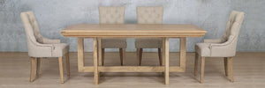 Bolton Fluted Wood Top & Duchess 6 Seater Dining Set Dining room set Leather Gallery 