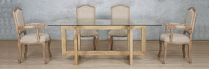 Bolton Glass Top & Duke 6 Seater Dining Set Dining room set Leather Gallery 