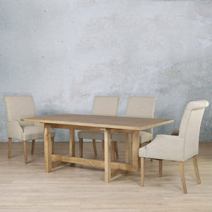 Bolton Wood Top & Baron 6 Seater Dining Set Dining room set Leather Gallery 