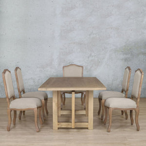 Bolton Wood Top & Duke 6 Seater Dining Set Dining room set Leather Gallery 