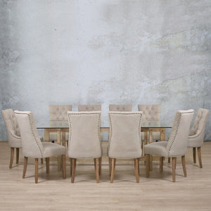 Bolton Glass Top & Duchess 10 Seater Dining Set Dining room set Leather Gallery 