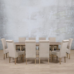Bolton Wood Top & Windsor 10 Seater Dining Set Dining room set Leather Gallery 