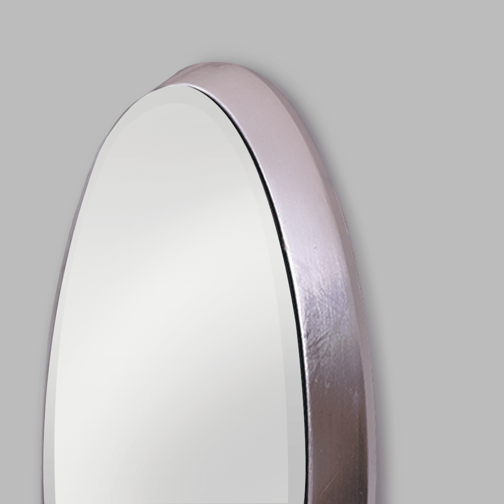 Apollo Silver Oval Wall Mirror Mirror Leather Gallery Silver 54 x 44 mm 