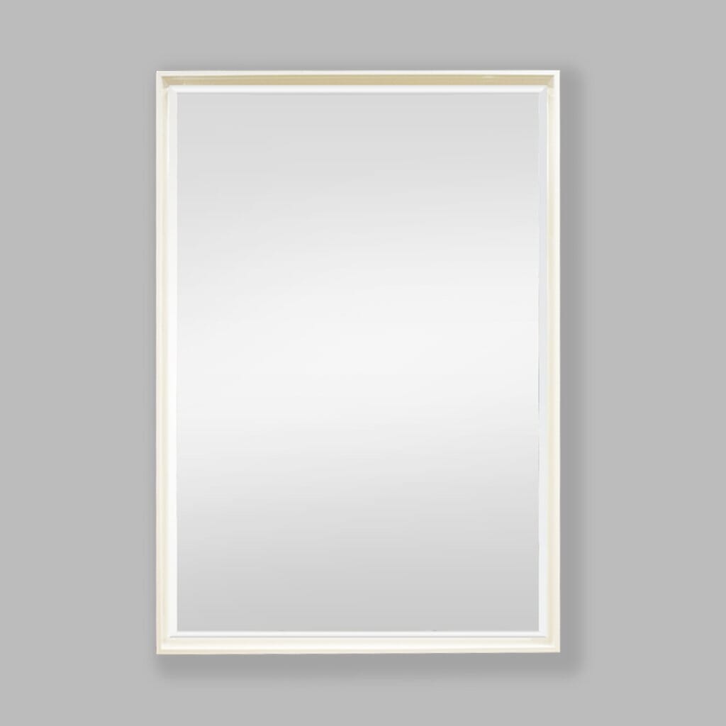 Nova White Natural Wood Rectangle Wall Mirror - 444 x 647mm Mirror Leather Gallery White 444 X 647 mm 